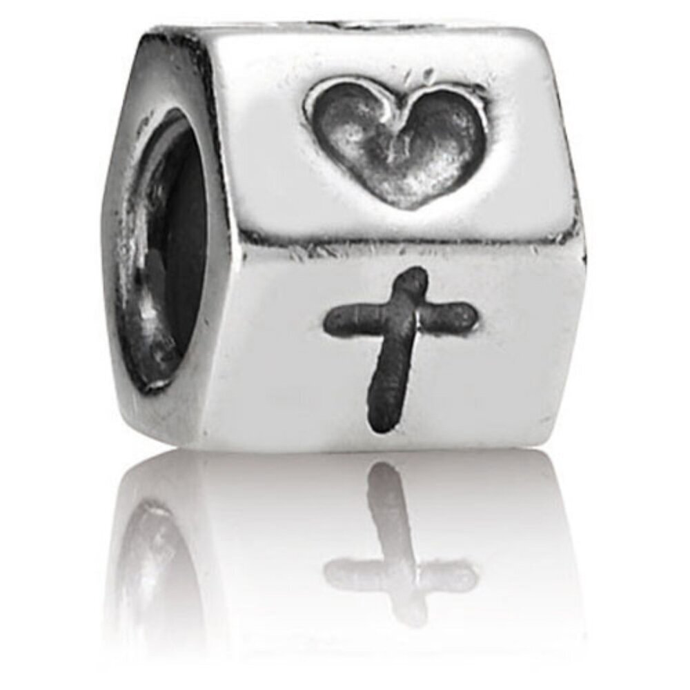 PANDORA Faith Hope and Love Charm Authentic Silver Heart Anchor Cross Religious